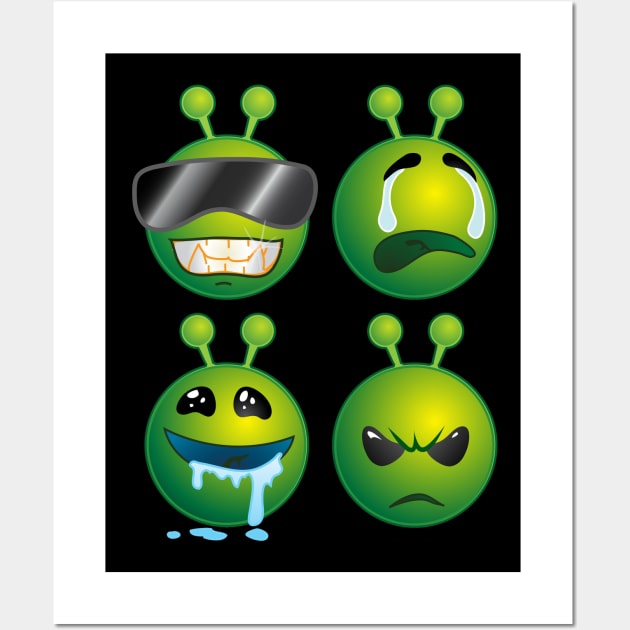 Alien Emojis Wall Art by ArtisticFloetry